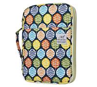 YOUSHARES 96 Slots Colored Pencil Case, Large Capacity Pencil Holder Pen Organizer Bag with Zipper for Prismacolor Watercolor Coloring Pencils, Gel Pens for Artist (Colorful Leaves)