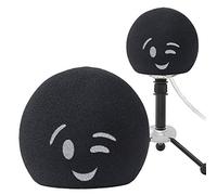 YOUSHARES Blue Snowball Pop Filter - Customizing Microphone Windscreen Foam Cover for Improve Blue Snowball iCE Mic Audio Quality (Smile)