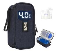 YOUSHARES Breastmilk Cooler Bag - Breast Milk Cooler Travel Bag with Real-Time Temperature Display, Breast Milk Storage Bag with 2 Ice Pack, Small Cool Bag for Insulated Bottle for Breastfeeding(Navy)