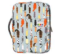 YOUSHARES Colored Pencil Case 166 Slots Pen Case Organizer with Handy Wrap & Zipper, Multilayer Holder for Prismacolor Colored Pencils & Gel Pen (Cat)