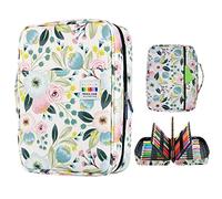 YOUSHARES Colored Pencils Case for 220 PCS Prismacolor Colored Pencils, Large Capacity Pen Case Organizer for Crayola Colored Pencil & Gel Pen (Watercolor Flowers)