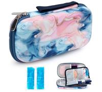 YOUSHARES Diabetic Insulin Pen Travel Cases - Medicine Cool Bag with 2 Ice Packs, Diavy Insulin Pen Case, Insulated Bag for Diabetes Supplies (Quicksand Pink)