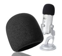 YOUSHARES Foam Microphone Windscreen - Large Size Microphone Cover for Blue Yeti, Yeti Pro, MXL, Audio Technica and Other Large Microphones (Black)