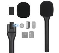 YOUSHARES Handheld Interview Microphone Holder for Hollyland Lark M2 - Iron Magnetic Slide Rail fits Hollyland Lark A1/MAX/150 & Rode/DJI Magnetic Lavalier Wireless Mics
