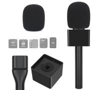 YOUSHARES Handheld Microphone Adaptor for DJI Mic - Interview GO Compatible with Rode Wireless Go 2, Me/Pro, Most Mics, Square Cube Flag Station, Cover Foam