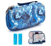 YOUSHARES Hard Shell Insulin Case - Insulin Cooler Travel Case for Diabetes Supplies, Medicine Cool Bag with 2 Ice Packs, Diavy Insulin Pen Case (Quicksand Gold)