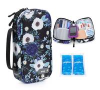 YOUSHARES Insulin Cooler Travel Case, GLP-1 & Insulin Pen Cool Bag, TSA Approved Medication Cooler with 2 x 80g Ice Packs, Large Capacity, Holds 4-5 Pens, Fits Monjaro, Ozempic & Diabetic Supplies