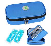 YOUSHARES Insulin Cooler Travel Case, GLP-1 Medicine Cool Bag with Detachable Inner Pouch, Large Capacity Holds 4 Insulin Pens, Fits Monjaro/Ozempic/Wegovy, 2 Reusable Ice Packs for Diabetic Supplies