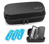 YOUSHARES Insulin Cooler Travel Case - Handy Medication Insulated Diabetic Carrying Cooling Bag for Insulin Pen, Glucose Meter and Diabetic Supplies with 3 Cooler Ice Pack (Black)