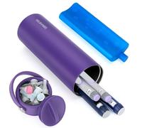 YOUSHARES Insulin Cooler Travel Case - Portable Insulin Pen Case 48H Cooling, TSA Approved Medicine Cool Bag with Ice Pack for Diabetes Supplies, Holds 1-5 Insulin Pens (Purple)