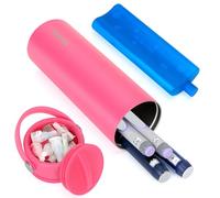 YOUSHARES Insulin Pen Cooler Travel Case - Portable Medicine Cool Bag 48H Cooling, TSA Approved Insulin Pen Case with Ice Pack for Diabetes Supplies, Holds 1-5 Insulin Pens (Rose)