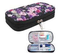 YOUSHARES Insulin Travel Case - Diabetes Bags Cooler Travel Case for Diabetic Organize Supplies Insulated Cooling Bag (Purple Pink Rose)