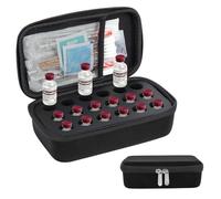 YOUSHARES Insulin Vial Fridge Holder Storage Case - 18 Slots Peptide Fridge Travel Case, Insulin Vial Holder Protector for Standard 10ml U-100 Vials, Peptide GLP-1 Storage, Insulin Vial Cooler(Black)