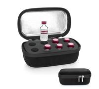 YOUSHARES Insulin Vial Protector Holder - 8 Slots Insulin Fridge Holder Storage Case Organizer for Insulin Cooler Travel, Insulin Fridge Case Fits Standard 10ml U-100 Vials (Black)