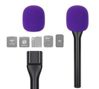 YOUSHARES Interview GO Handheld Adapter - Microphone Handle for Rode Wireless GO II Mic, Wireless GO/Me/Pro, DJI Mic, DJI Mic 2, with Mic Cover Foam (Purple Foam)