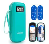YOUSHARES Monjaro Travel Case with Temperature Display - Insulin Cooler Travel Case with 2 Ice Packs TSA Approved, Refrigerated Medicine Cool Bag for GLP-1 Pens, Diabetes Supplies Organizer Flight