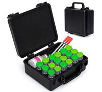 YOUSHARES Peptide Case - 18 Slots Peptide Storage Case Travel for 10ml Vials Fridge, Sturdy Insulin Fridge Holder Storage Case for 30ml GLP-1 Bac Water, Organizer for Syringes, Skin Prep Wipes