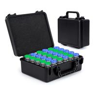 YOUSHARES Peptide Case - 30 Slots Vials Insulin Fridge Holder Storage Case for 10ml Vials, Sturdy Peptide Storage Case Travel for Fridge, Vial Holder Protector for GLP-1 Bac Water Organized,Shockproof