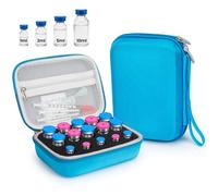 YOUSHARES Peptide Case for Fridge - 15 Slots 1/3/5/10ml Vials Insulin Fridge Holder Storage Case, Sturdy Peptide Vial Holder Travel Case for GLP-1, Bac Water Organized Insulin Vial Protector Bag