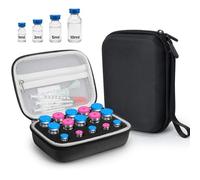YOUSHARES Peptide Case for Fridge - 15 Slots 1/3/5/10ml Vials Insulin Fridge Holder Storage Case, Sturdy Peptide Vial Holder Travel Case for GLP-1, Bac Water Organized Insulin Vial Protector Bag