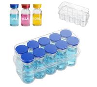 YOUSHARES Peptide Case for Fridge - Peptide Travel Case for Storage 10 Slots 10ml Insulin Vial Holder, Transparent Box for 1-10ml Glass Vials for GLP-1, BAC Water Storage, Perfect Organized Fit