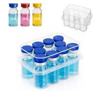YOUSHARES Peptide Case for Fridge - Peptide Travel Case for Storage 10 Slots 3ml Insulin Vial Holder, Transparent Box for 1-3ml Glass Vials for GLP-1, BAC Water Storage, Perfect Organized Fit, Compact