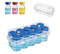 YOUSHARES Peptide Case for Fridge - Peptide Travel Case for Storage 10 Slots 5ml Insulin Vial Holder, Transparent Box for 1-5ml Glass Vials for GLP-1, BAC Water Storage, Perfect Organized Fit, Compact