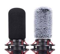 YOUSHARES QuadCast S Pop Filter Furry Microphone Windshield Muff - HyperX QuadCast Microphone To Reduce Noise (2 Pack)