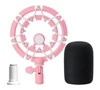 YOUSHARES Razer X Shock Mount with Pop Filter, Foam Windscreen Reduces Vibration Noise and Improve Recording Quality for Razer X Mic by (Pink)