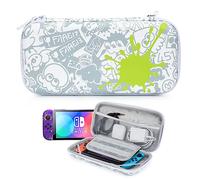 YOUSHARES Splatoon 3 Switch Case for Nintendo Switch & Switch OLED, Carry Case, Nintendo Switch OLED Hard Carry Case, Travel Protective Case for Switch Console, White