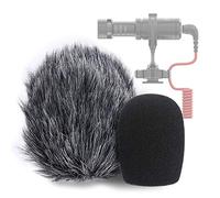 YOUSHARES VideoMicro Microphone Foam windscreen & Deadcat Wind Shield, Foam & Furry Wind Muff for Rode VideoMicro and VideoMic Me Me-L Mic (2 Pack)