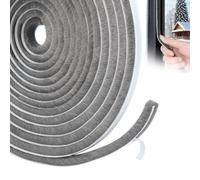 YOUSHARES Window Draft Excluder Strip - Door Insulation Strip 6M(L) x 9mm(W) x 9mm(T) Self-Adhesive Window Draft Seal Draught Excluder Tape for Doors (Grey)