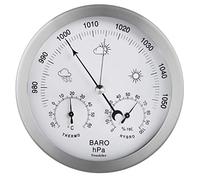 Youshiko 3 in 1 (Latest 2026 Version) Weather Station for Indoor and Outdoor use, diameter 14 cm, Barometer Thermometer Hygrometer with stainless steel frame