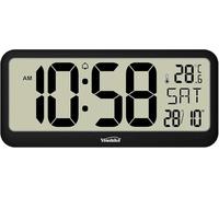 Youshiko Jumbo LCD Radio Controlled Silent Wall Clock & Desk Clock (UK & Ireland Version/Premium Quality/Clear Display), (37.5 x 16.5 x 2.5 cm)