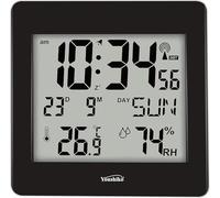 Large Jumbo LCD Radio Controlled (UK & Ireland Version/Premium Quality/Clear Display) Silent Wall Clock with Temperature and Humidity display