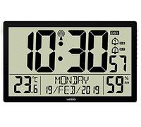 Youshiko Large Radio Controlled Digital Wall Clock - 14.76" XXL Silent LCD Display (Official UK & Ireland Version) Automatic MSF UK Time Setting, Indoor Clock for Home Office Classroom