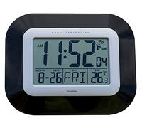 Youshiko Radio Controlled LCD Wall Mountable and Desk Clock (UK & Ireland Version) Jumbo LCD (Black)