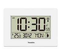 Youshiko Radio Controlled Lcd Wall Mountable And Desk Clock ( White )