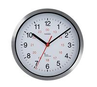 Youshiko Radio Controlled Wall Clock (Official UK & Ireland Version), Premium Quality, Silver Bold Classic Design, Aluminium Case 20cm, 8-Inch Diameter, Home/Kitchen/Office/School Clock, Easy to Read