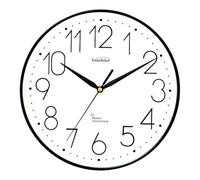 Youshiko Radio Controlled Wall Clock (Official UK & Ireland Version), Stylish Black & White Bold Classic Design (25cm / 10-Inch Diameter), Home/Kitchen/Office/School Clock, Easy to Read (Black)