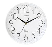 Youshiko Radio Controlled Wall Clock (Official UK & Ireland Version), Stylish Black & White Bold Classic Design (25cm / 10-Inch Diameter), Home/Kitchen/Office/School Clock, Easy to Read (White)