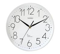Youshiko Radio Controlled Wall Clock (Official UK & Ireland Version), Stylish Black & White Bold Classic Design (25cm / 10-Inch Diameter), Home/Kitchen/Office/School Clock, Easy to Read (Silver)