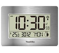 Youshiko Radio Controlled Wall Clock (Official UK Version) Large Screen LCD Silent Auto Set Up with Day Date Month