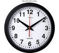 Youshiko Stylish Black & White Bold Classic Quartz Wall Clock Non Ticking Silent