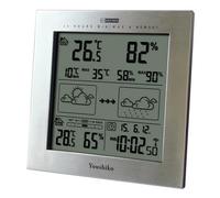 Youshiko Weather Station With Radio Controlled Clock Indoor Outdoor Temperature Thermometer, Humidity, Date & Frost Alarm