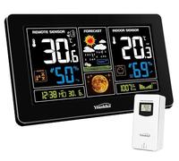 Youshiko YC9444 (Official 2026 UK Version) Wireless Weather Station, Radio Controlled Clock, Indoor Outdoor Temperature Thermometer, Humidity, Barometric Pressure, Ice Alert, Moon Phase
