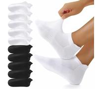 YouShow Black Socks Mens 6-11 Mens Socks White Trainer Socks Womens 3-5 Non Slip Socks for Men Breathable Ladies Sports Socks Cotton Anti Sweat Socks 10 Pairs Black Ankle Socks Mens 6-11