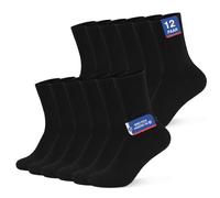YouShow Black Sports Socks Mens 9-12 Black Crew Socks Walking Socks Ladies Black Socks 12 Pairs for Men & Women Tennis Cycling Gym Running