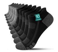 YouShow Men Socks Size 12-14 Ladies Black Ankle Socks 10 Pack Grey Womens Sports Socks Anti Blister Running Athletic Breathable Socks Arch Support Womens Hiking Socks