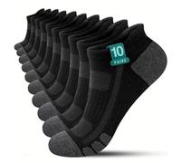 YouShow Mens Black Trainer Socks Size 11-13 Men's Ankle Socks Multipack 10 Pairs Men's Socks Size 9-12 Uk Cotton Gym Socks for Men Anti Blister Athletic Golf Socks